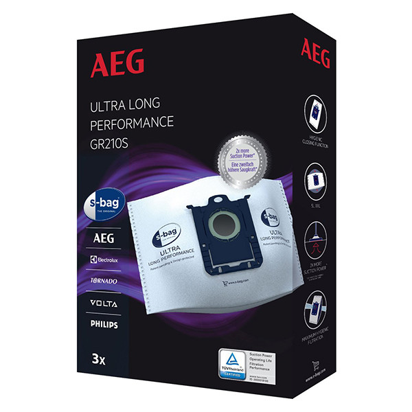 AEG Electrolux S bag Ultra Long Performance microfibre vacuum cleaner bags 3 bags original AEG Electrolux 123ink.ie